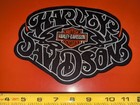 Large Harley Davidson Black white Fancy Lettering Patch 8  X 6  For Biker Jacket