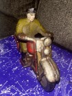 Antique Hubley Harley Davidson Cast Iron Motorcycle W  Policeman Driver