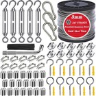 1 8  Wire Rope Kit 100ft   7x7 Core Vinyl Coated Stainless Steel Cable With T   