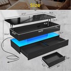 47 2  Lift Top Coffee Table Wih 2 Drawers   Led Light For Dining Reception Room