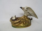 Vintage Book Of Knowledge Mechanical Cast Iron Bank Eagle And Eaglets