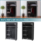64  Closet Wardrobe Cabinet Clothes Shoe Rack Home Storage Organizer With Shelf