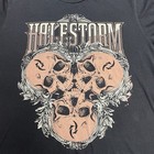 Halestorm 2015 Usa Concert Tour T-shirt  Black  Short Sleeve Crew Neck  Skulls