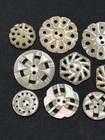 Vintage Lot Of 12 Pierced Mop Buttons - 1 2  To 7 8   f27 
