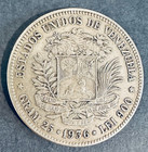 1936 Venezuela 5 Bolivars Silver Coin -- Large Crown Size Coin - Ships Free