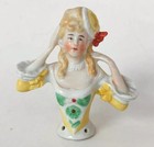 Victorian Lady Pin Cushion Half Doll Figurine Porcelain German Old Vtg Antique