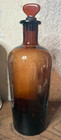 Large Antique Pharmacy Pot - Apothecary Bottle - Amber Glass