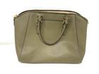 Michael Kors Ciara Large Zip Top Satchel Green Saffiano Leather Handbag Tote
