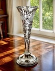 Antique Pairpoint    tiger Lily    Cut Crystal Trumpet Vase Sp Base 14    Circa 1910