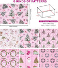 Christmas Wrapping Paper Sheets For Girls  Pink Vintage Santa Claus  Christmas T