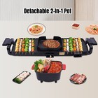 Electric 2 In 1 Hot Pot Bbq Oven Smokeless Barbecue Pan Grill Hotpot Machine New