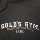 Vintage Gold s Gym Black Zip Up Hooded Sweatshirt Size Medium Work Out Gear