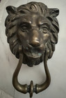 Large 8 5  Antique C 1910 Victorian Bronze Lion Head Doorknocker