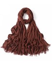 Hijab Scarf For Women Muslim Rayon Crinkle Scarf With Fringe Edge Shawl