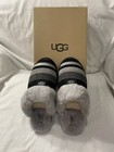 Ugg Scuffette Ii Woven Women   s Metallic Suede Slipper Grey blk silver Sz 10 nib
