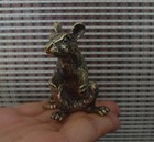 Vintage Style Solid Brass Copper Mouse Rat Animal Figurine Statue For Home Decor