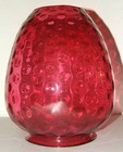 Antique Large 10 5  Victorian Cranberry Glass Gwtw Banquet Shade - 5 7 8  Fitter