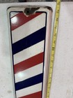 1930   s Vintage Steel   Porcelain Barber Pole Sign