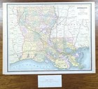 Vintage 1887 Louisiana Map 13 x11  Old Antique Original New Orleans Metairie La