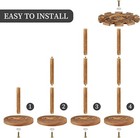 Freestanding Rustic Wood Baseball Bat Display Rack  Bat Holder  Holds 10 Bats