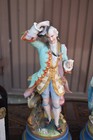 Pair Antique Letu Mauger Bisque Porcelain Nobleman 19thc French Statue Figurine