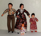Vtg 60s Caco Dollhouse Family Of 4 Dolls Dad Mom Girl Baby Wrapped Legs Bendable