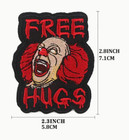 It Horror Movie Pennywise Scary Clown Free Hugs - Embroidered Iron-on Patch