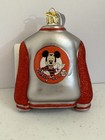 Disney Parks Mickey Mouse Club Varsity Jacket Sketchbook Ornament Glass Nwt
