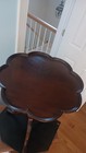 Mahogany Scalloped Ornate Accent Table