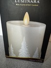 New Luminara White Tree Embossed Flameless Flickering Timer Candle Pillar 6 5 