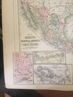 Antique Map W  Mexico  Central America  West Indies 1893 Mitchell s Family Atlas