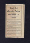 Antique 19th C  Metallic Paint Sample Card     Robert Shoemaker   Co  Ephemera