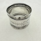 Antique Sterling Silver Napkin Ring Engraved C s b Intricate Border Design