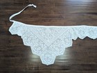 72  White Banner-garland Hm W up-cycled Vtg Cotton Filet Crochet Border X Decor