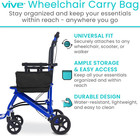 Vive Wheelchair Carry Bag - Arm Rest Pouch For Rollator  Walkers  Power