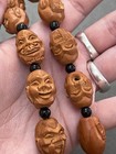 Vintage Chinese Carved Walnut Laughing Monks Beads