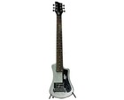 Hofner Shorty Electric Travel Guitar W  Gig Bag - Metallic Silver