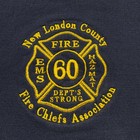 Vintage New London County Fire Chiefs Association Sweatshirt Mens Navy Blue Logo