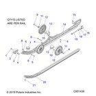 Polaris Left-hand Rail Assembly  Basic 120  Indian Sky Blue  includes 16 17 