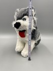 9    Husky Dog Wolf Plush Gray   White Stuffed Animal