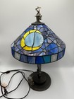 Rare Disney Store Vintage Mickey Minnie Kiss Tiffany Table Lamp Stained Glass