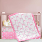 3 Pcs Baby Girls Crib Bedding Set Coquette Pink Bow Baby Bedding Set Girls Heart