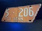 1951 Tennessee State Shaped Original Paint License Plate Low   3 Digit Sullivan 