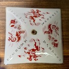 Vintage Cowboy Western Glass Square Ceiling Light Fixture Shade 11 5    X 11 5 Mcm