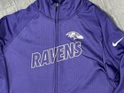 Nike Therma-fit Baltimore Ravens Women   s Purple Full Zip Hooded Jacket Sz Xl