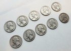 1930s 1940s Usa Washington Quarters Silver Lot Of 10