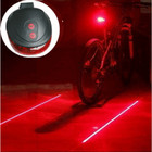 5 Led   2 Laser Bike Bicycle Light Rear Tail Flashing Safety Warning Lamp Night