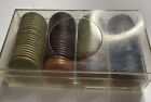 Vtg 95 Bakelite Catalin Poker Chips Butterscotch Red Green Black Some Monograms