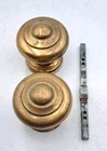 Antique Door Knobs Cast Brass Set Victorian Old Vintage Front Door Hardware 