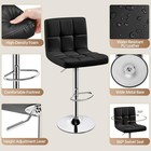 New Set Of 2 Adjustable Swivel Bar Stools - Modern Pu Leather Dining Chairs